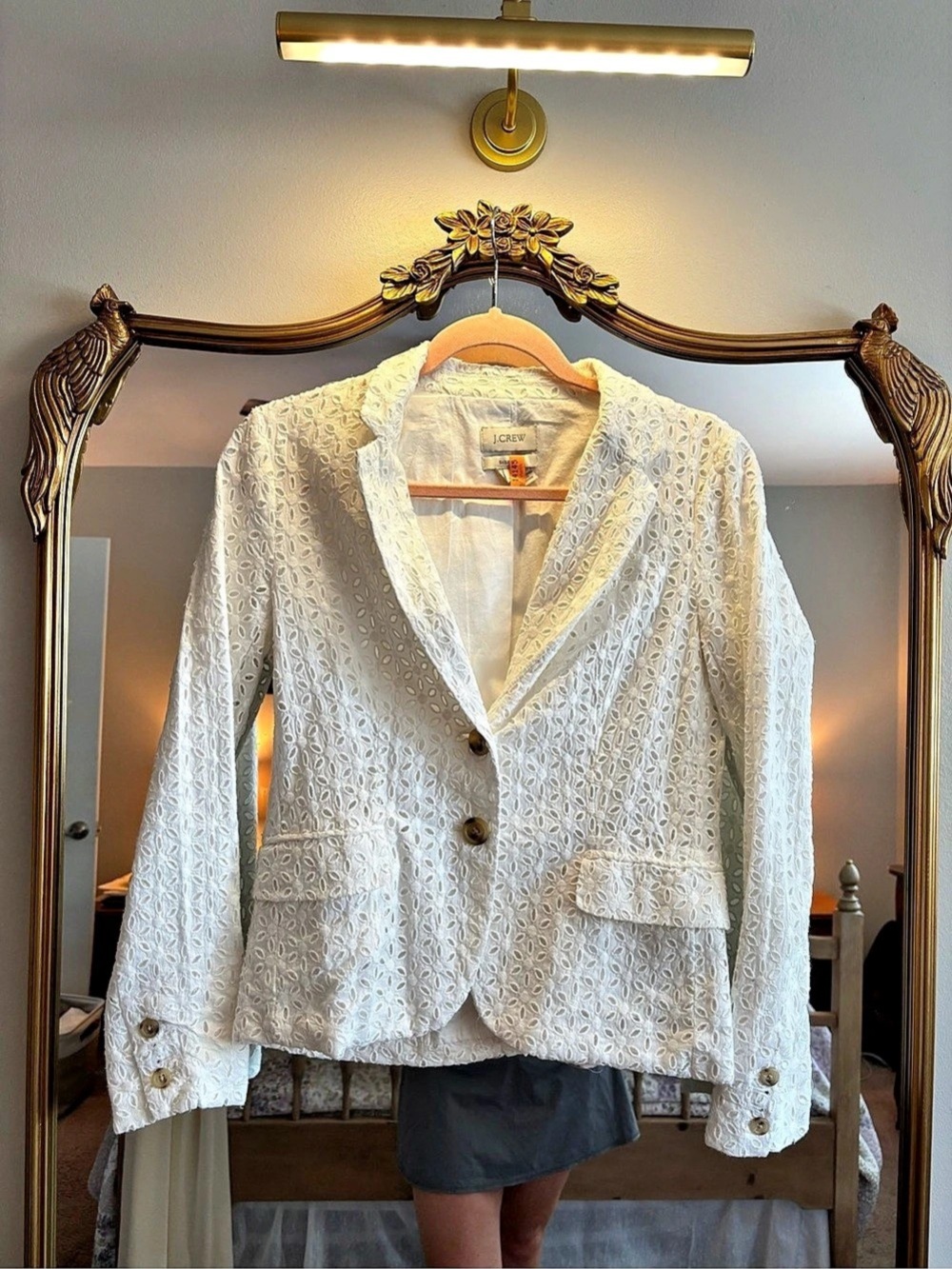J.Crew Schoolboy Blazer in Eyelet White Size 2